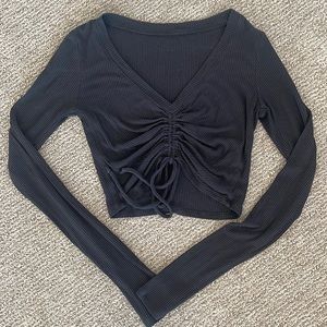 Alo Ruffle Long Sleeve Crop Top
